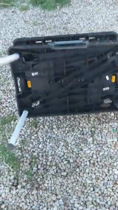 This is my favorite part of cleanup after a project...collapsible saw bench in action.