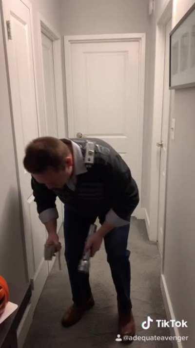 This was one of my Halloween costumes after watching and playing so much Phasmo this month. I’m not super flexible but I tried.