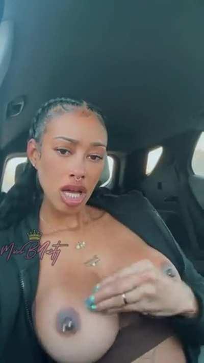 She Almost Got Caught Setting Those Titties Free