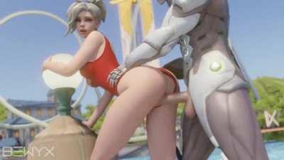 Lifeguard Mercy Fucked By Genji (Bewyx) [Overwatch]