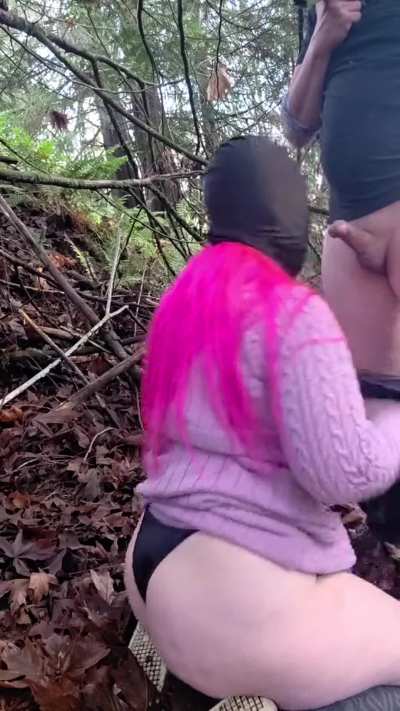 Filling my throat with his cum in public before someone caught us 😳