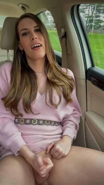 Love how thrilling it feels to have fun in the car 😈 imagine seeing a girl jerking off in public, wouldn’t it be wild?