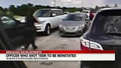 Officer who shot shoplifting teen, Re-Hired with $230,000 in back pay and less sick leave hours. [officer claimed teen drove over foot, video disagree]