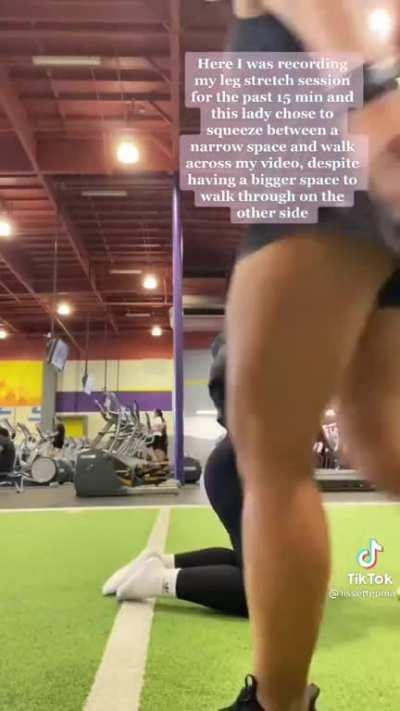 Gets offended cause someone dared to walk between her and her phone.