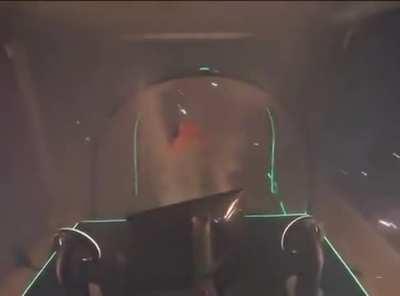 The first crewed Starship re-entering the earth’s atmosphere: