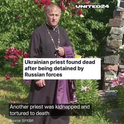 The Russian troops killed an Orthodox priest Rostyslav Dudanenko when he confronted them with a cross in his hand. These crimes are part of the campaign Moscow leads against Ukrainian churches and clergymen.