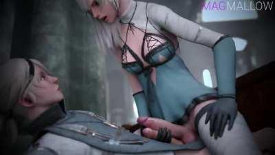 Kaine and Nier frotting and cumming (MAGMALLOW)