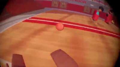 Playing dodgeball on recroom
