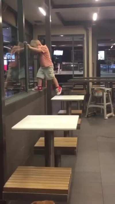 Anything's a climbing gym if you're dumb enough