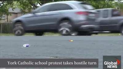 Students from a Catholic school unleashed a wave of hostility and launched violent attacks against LGBTQ+ supporters, targeting them with a significant degree of brutality.