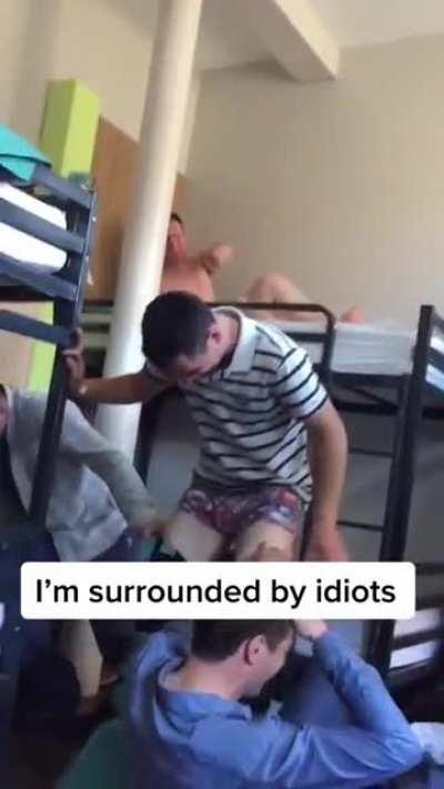 With jumping into a pair of pants