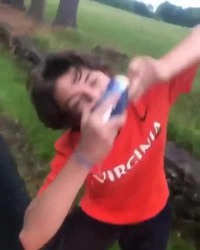 Snapping a cold one with the boys