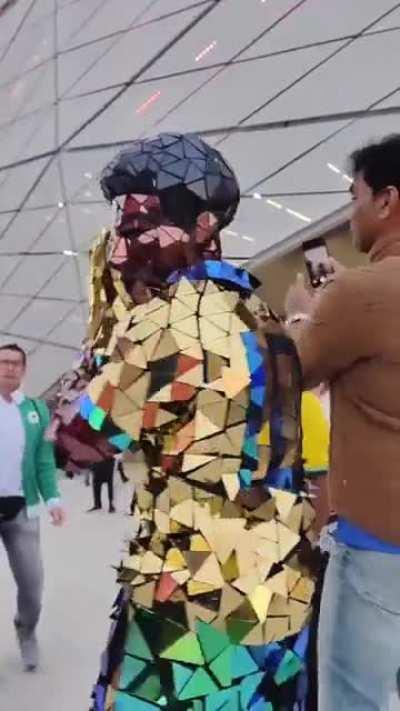This Brazil fan's costume at the World Cup