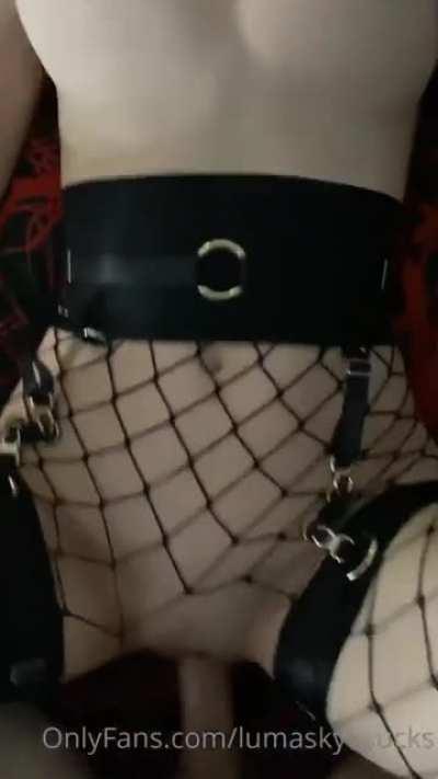 LumaSkyes Onlyfans taking a dick and drinking milk from the breasts