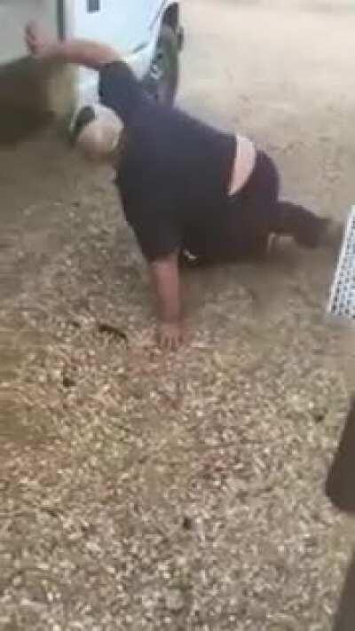 Old Man knocks out a Bully.