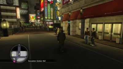 Majima checks a dude out of existence