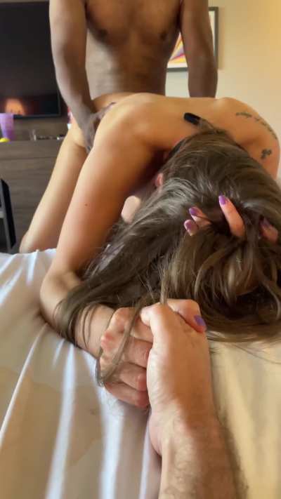 I absolutely love being pounded out by a BBC while I hold my hubbys hand