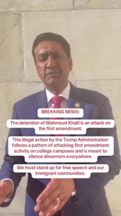 Congressman Ro Khanna stands up for Mahmoud Khalil and campus protestors across the country and calls on others to do the same.