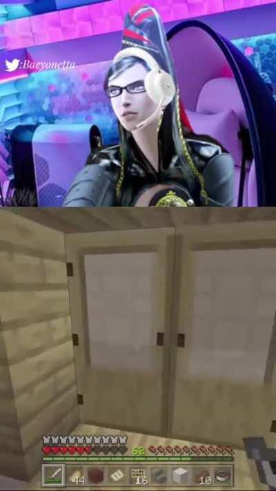 Bayonetta & Jeanne play Minecraft (by @Baeyonetta)