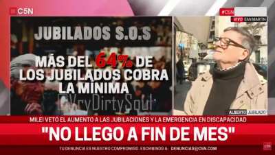 Periodista: Se enteró del veto del presidente? Jubilado: Mirá, antes que venga la inflación prefiero el veto, no me regales nada. A mi sacame la inflación, soy jubilado de la mínima y estoy mejor que años anteriores. Se lo pedí a Macri, Cristina y Alberto
