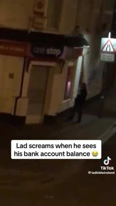 Guy screams at ATM