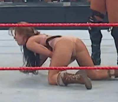 Mickie goes down