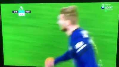 Timo smiles and then gets smacked