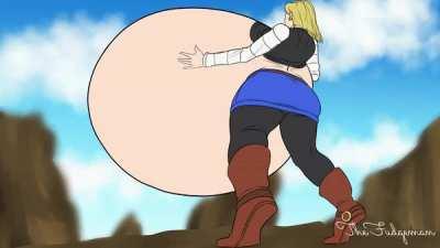 {GIF} Android 18 vs Buu (F/M) by The-Fudgeman