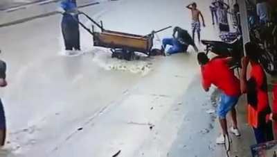 No se quería mojar...