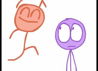 Made a little short animation of a bfb scene with stick figures. The artstyle is based off of most of the artwork from Math With Bad Drawings
