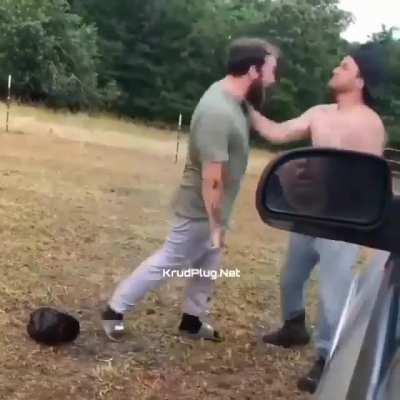knocks himself out twice one a truck, and the other a fist