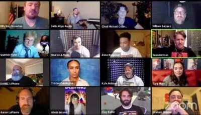 Spider-Man PS4 cast reenacting the ending of Spider-Man 2