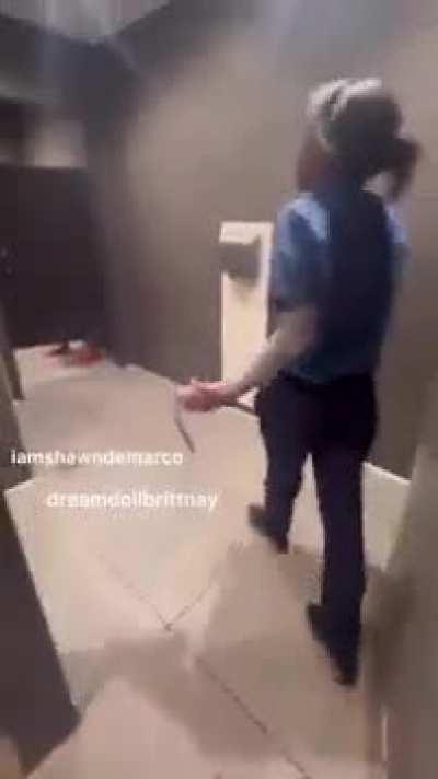 Very Cool chick fucks guy in cookie monster costume in the McDonald's bathroom.