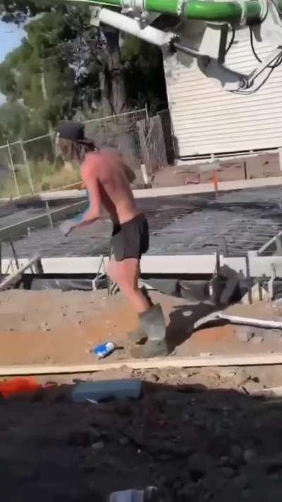 Shovel vs a can of Blue Spray Paint