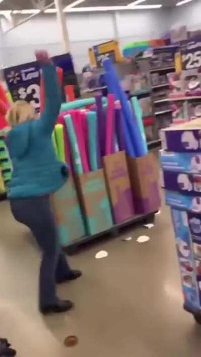 Lady has trouble controlling herself in the candle section