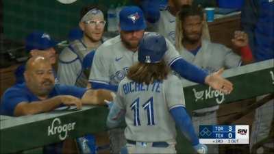 [Highlight] [Highlight] Nuclear Bo continues his unbelievable September, digging out a low pitch for an opposite field rocket over the wall at Globe Life