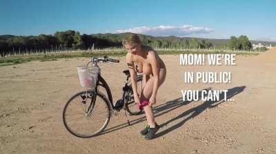 [M/S] Cycling With My Blonde Busty Mom