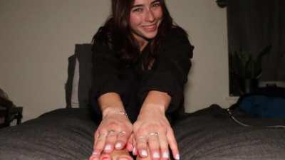 We’re having a sleepover and I catch you staring at my feet!! Are you serious!?