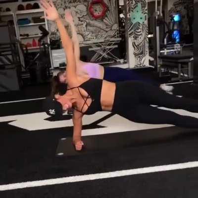 Carmella working out with her sister