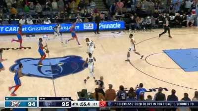 [Highlight] Dort blocks Morant which leads to an SGA assist to Giddey to take the lead!