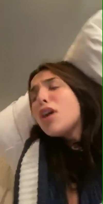 Horny brunette loves dildos