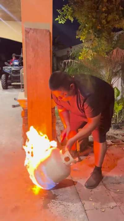Propane tank prank