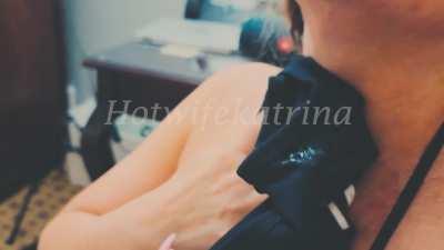 I wore this tank top to a gangbang last weekend. I used it as a cum rag after I took 4 loads of delicious BBC cum on my face. I had so much fun!!