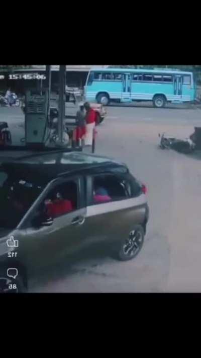 Tata Nexon mistakenly accelerating in Petrol pump