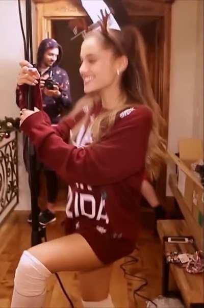 Ariana Grande - Christmas BTS 7 of 10 - Cropped, looped, brightened, slowed, Dain'd and AI'd