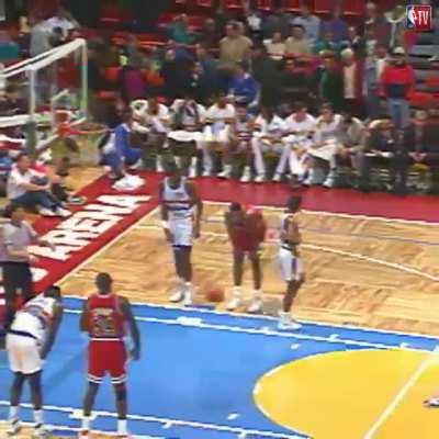 In 1991 Michael Jordan shot a free throw with his eyes closed while playing the Denver Nuggets.