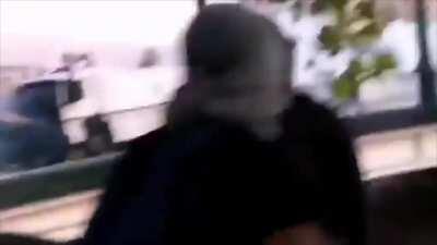 Police in Chile throw a 16-yr old protestor over the railing into the Mapocho River in Santiago. Camera captures cop pushing him over. Child is in critical condition.