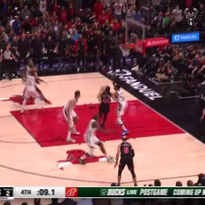 [Highlight] Giannis destroys Patrick Williams dunk attempt with the Bucks up 1 and 10 seconds left in regulation