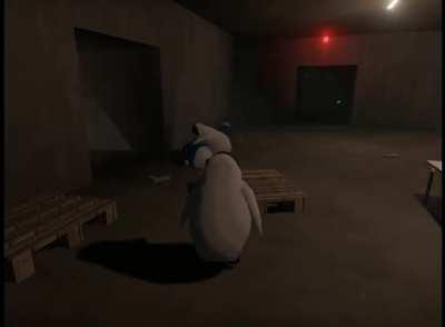 [Penguin Heist] Yesterday I released my penguin-based and physics-based heist game. Here is a video of my friend beating up a penguin with a wooden pallet