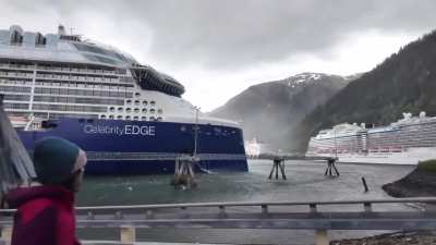 Celebrity Edge cruise ship snaps it's mooring lines from pier in 'sudden wind squall' during June 16 Juneau, Alaska cruise